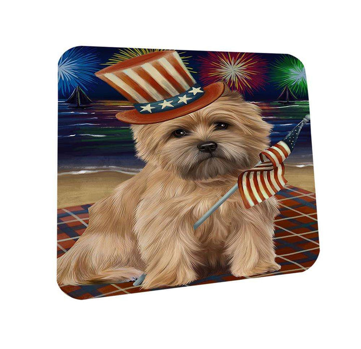 4th of July Independence Day Firework Cairn Terrier Dog Coasters Set of 4 CST48820