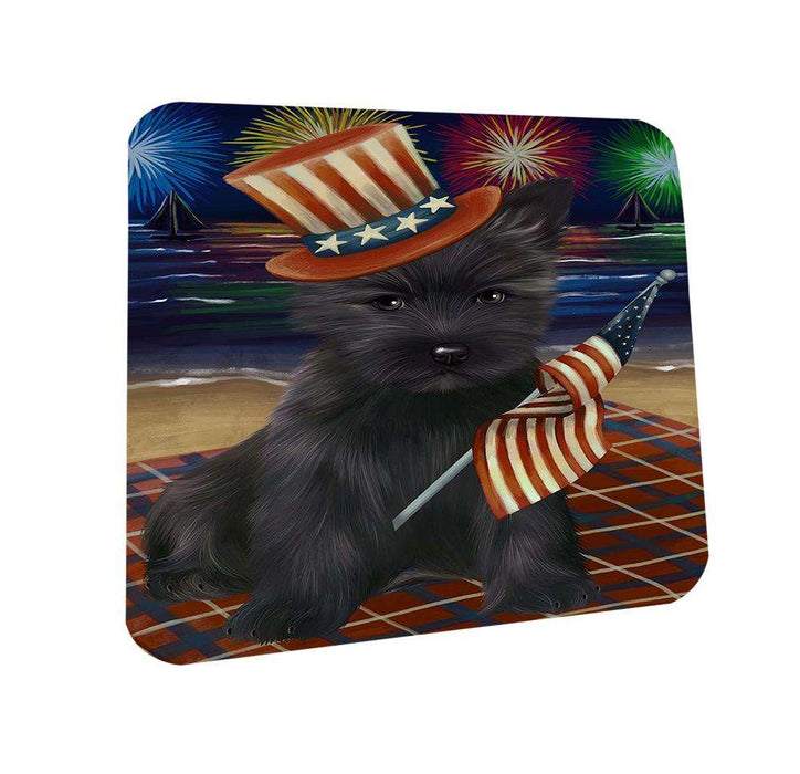 4th of July Independence Day Firework Cairn Terrier Dog Coasters Set of 4 CST48822