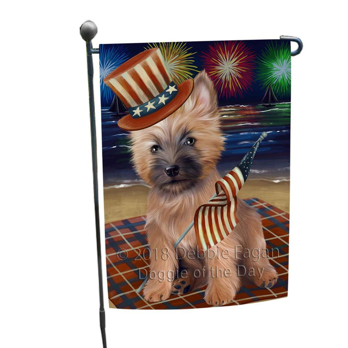4th of July Independence Day Firework Cairn Terrier Dog Garden Flag GFLG48773