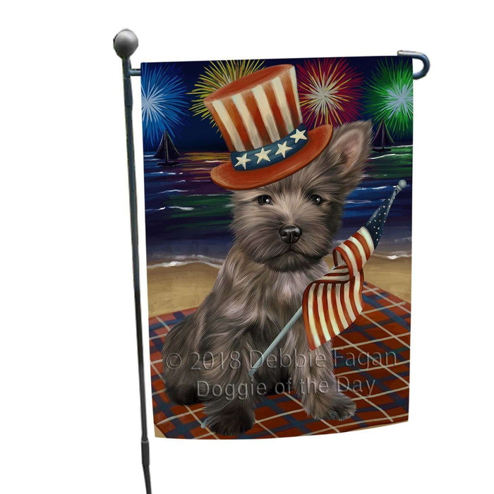 4th of July Independence Day Firework Cairn Terrier Dog Garden Flag GFLG48774