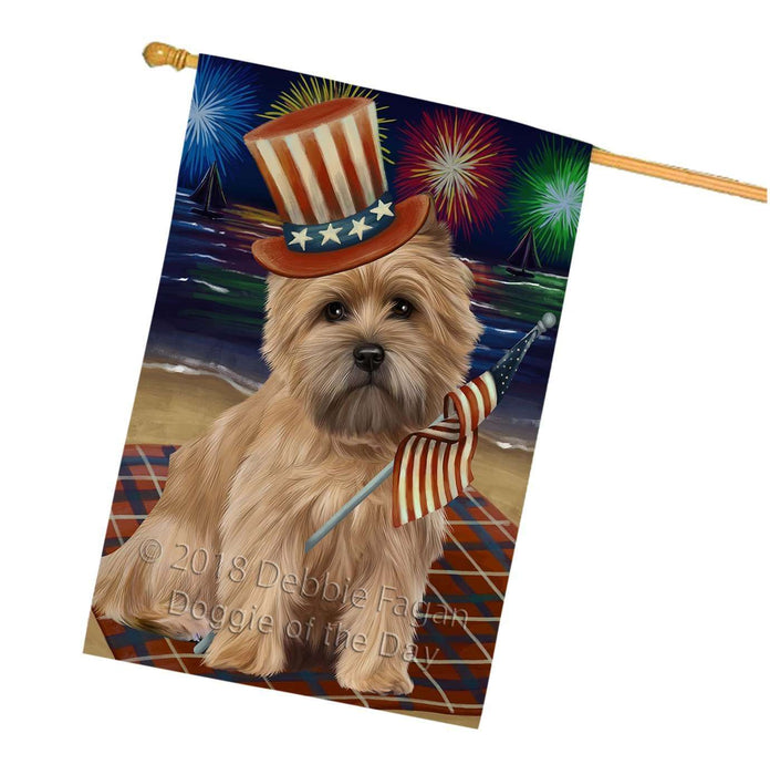 4th of July Independence Day Firework Cairn Terrier Dog House Flag FLG48826