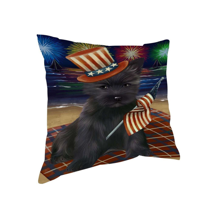 4th of July Independence Day Firework Cairn Terrier Dog Pillow PIL51308