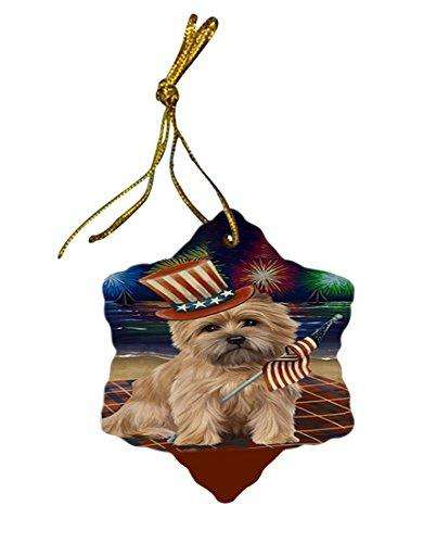4th of July Independence Day Firework Cairn Terrier Dog Star Porcelain Ornament SPOR48853