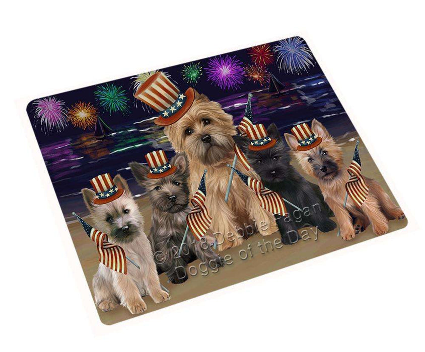 4th of July Independence Day Firework Cairn Terriers Dog Blanket BLNKT55362 (37x57 Sherpa)
