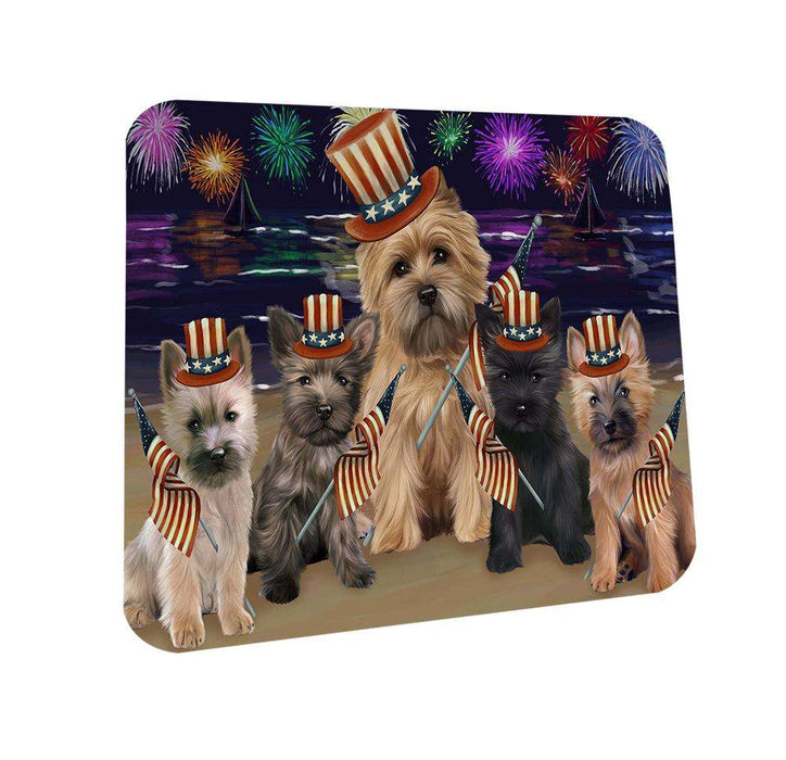 4th of July Independence Day Firework Cairn Terriers Dog Coasters Set of 4 CST48821
