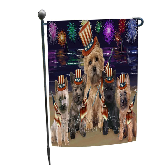 4th of July Independence Day Firework Cairn Terriers Dog Garden Flag GFLG48771