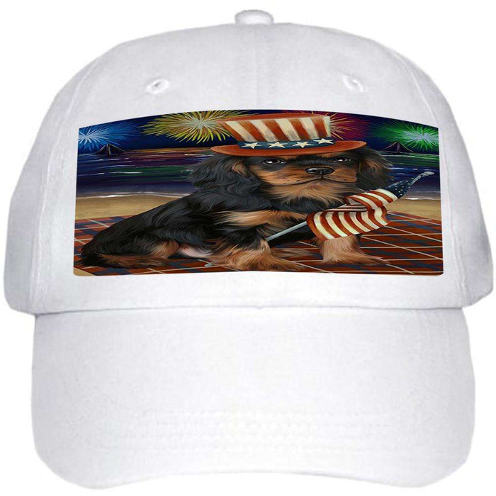 4th of July Independence Day Firework Cavalier King Charles Spaniel Dog Ball Hat Cap HAT50337