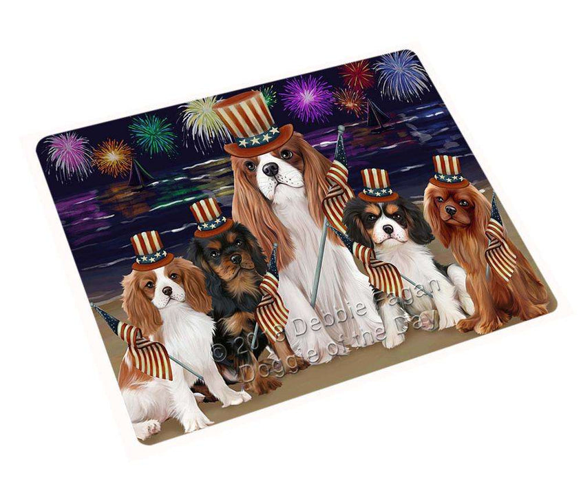 4th Of July Independence Day Firework Cavalier King Charles Spaniels Dog Magnet Mini (3.5" x 2") MAG50469