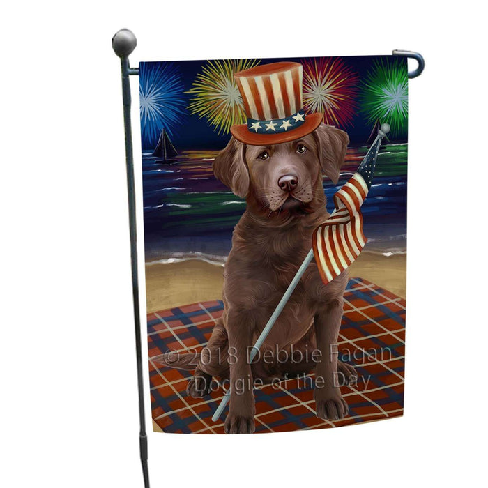4th of July Independence Day Firework Chesapeake Bay Retriever Dog Garden Flag GFLG48781