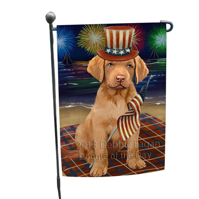 4th of July Independence Day Firework Chesapeake Bay Retriever Dog Garden Flag GFLG48783