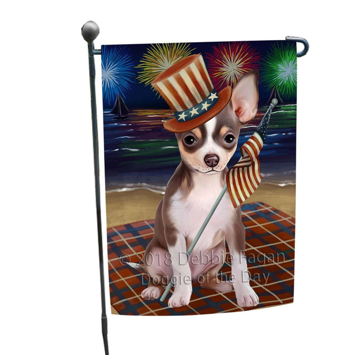 4th of July Independence Day Firework Chihuahua Dog Garden Flag GFLG48786