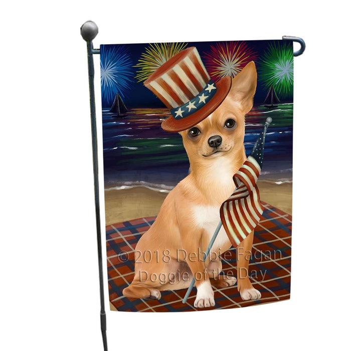 4th of July Independence Day Firework Chihuahua Dog Garden Flag GFLG48788