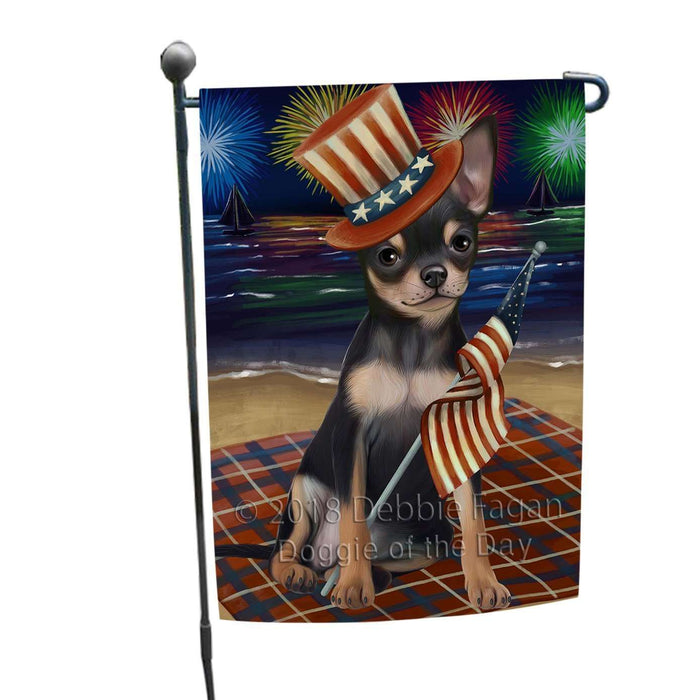 4th of July Independence Day Firework Chihuahua Dog Garden Flag GFLG48789