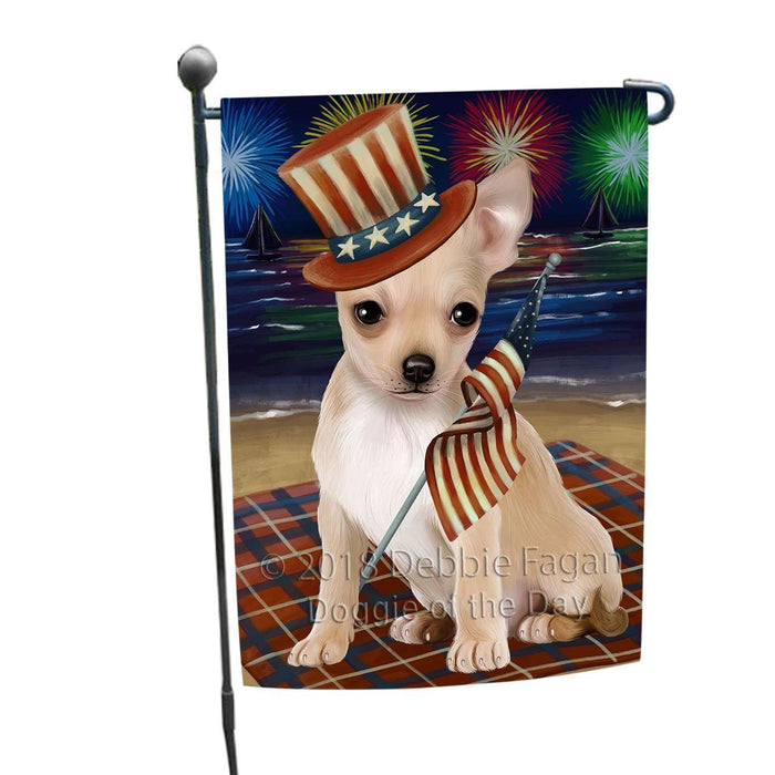 4th of July Independence Day Firework Chihuahua Dog Garden Flag GFLG48790