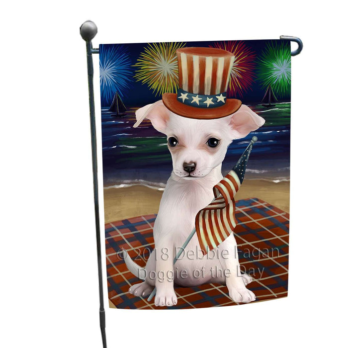 4th of July Independence Day Firework Chihuahua Dog Garden Flag GFLG48791