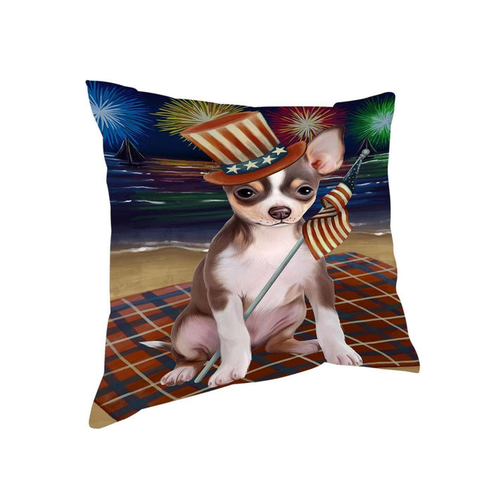 4th of July Independence Day Firework Chihuahua Dog Pillow PIL51364