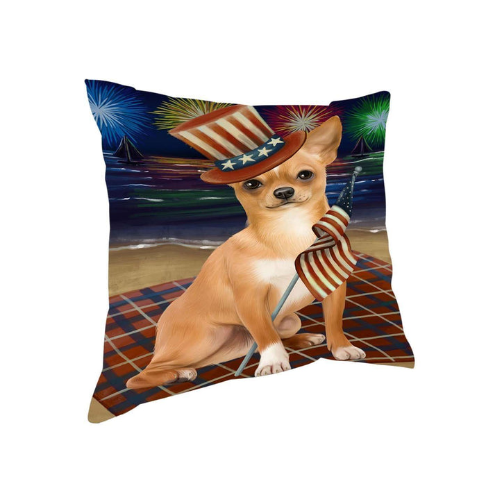 4th of July Independence Day Firework Chihuahua Dog Pillow PIL51372