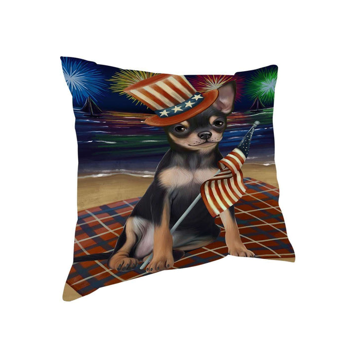 4th of July Independence Day Firework Chihuahua Dog Pillow PIL51376