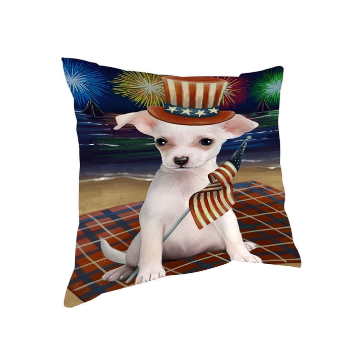 4th of July Independence Day Firework Chihuahua Dog Pillow PIL51384