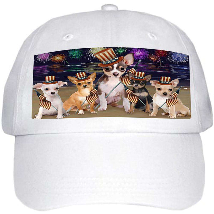 4th of July Independence Day Firework Chihuahuas Dog Ball Hat Cap HAT50367