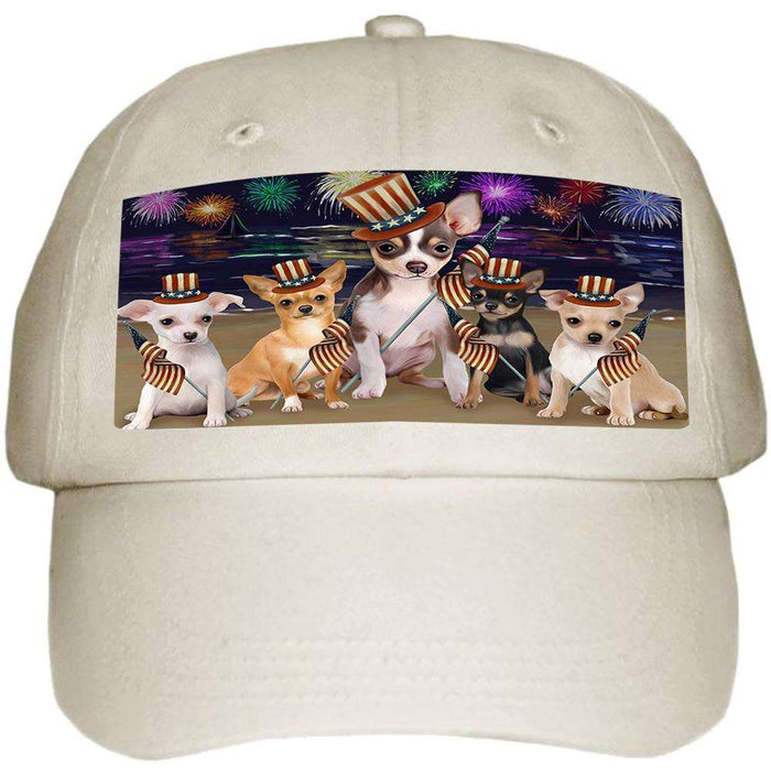 4th of July Independence Day Firework Chihuahuas Dog Ball Hat Cap HAT50367