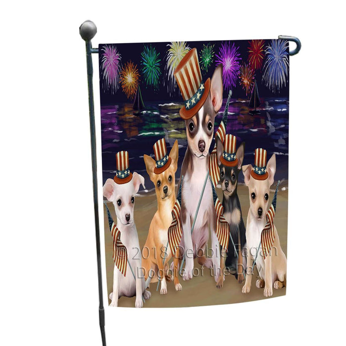 4th of July Independence Day Firework Chihuahuas Dog Garden Flag GFLG48787