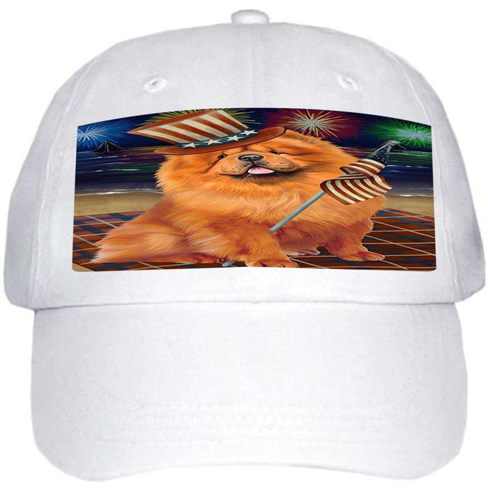 4th of July Independence Day Firework Chow Chow Dog Ball Hat Cap HAT50382
