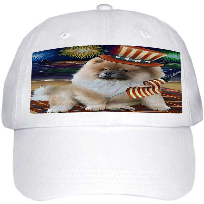 4th of July Independence Day Firework Chow Chow Dog Ball Hat Cap HAT50388