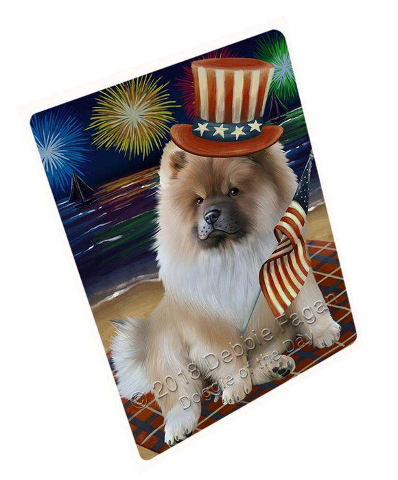 4th of July Independence Day Firework Chow Chow Dog Blanket BLNKT55569 (37x57 Sherpa)