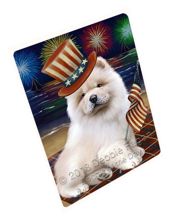 4th of July Independence Day Firework Chow Chow Dog Blanket BLNKT55578 (37x57 Sherpa)
