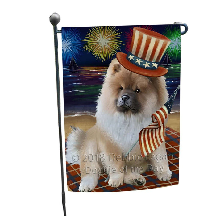 4th of July Independence Day Firework Chow Chow Dog Garden Flag GFLG48794