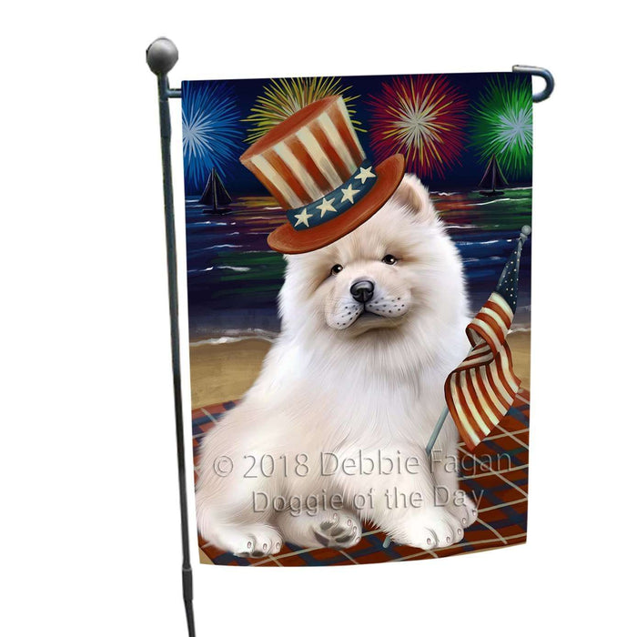 4th of July Independence Day Firework Chow Chow Dog Garden Flag GFLG48795