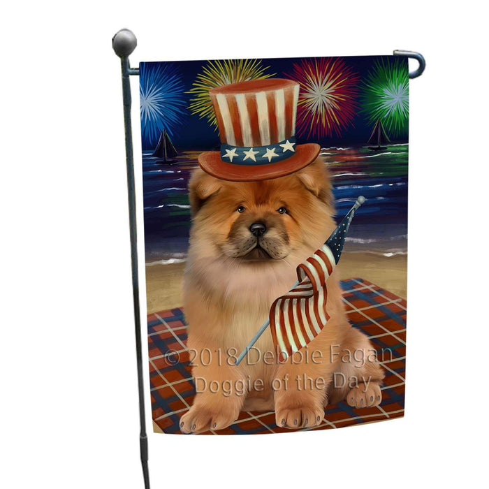 4th of July Independence Day Firework Chow Chow Dog Garden Flag GFLG48797