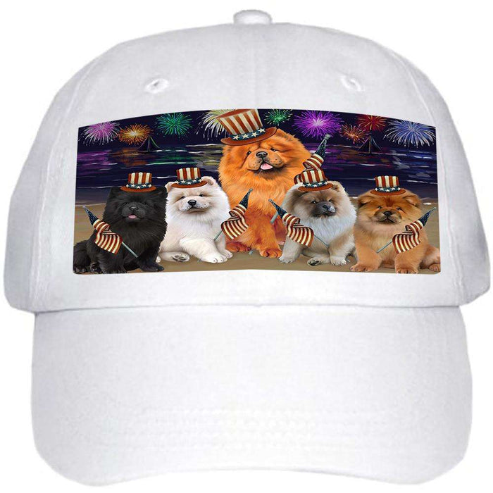 4th of July Independence Day Firework Chow Chows Dog Ball Hat Cap HAT50385