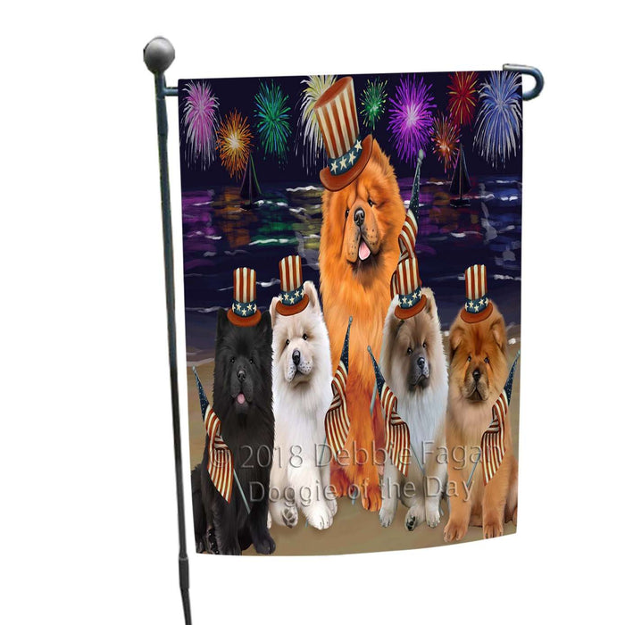 4th of July Independence Day Firework Chow Chows Dog Garden Flag GFLG48793