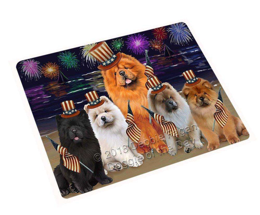4th of July Independence Day Firework Chow Chows Dog Large Refrigerator / Dishwasher Magnet RMAG53040