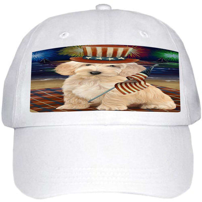 4th of July Independence Day Firework Cockapoo Dog Ball Hat Cap HAT59985