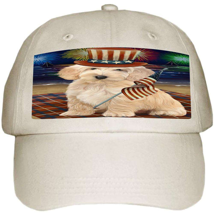 4th of July Independence Day Firework Cockapoo Dog Ball Hat Cap HAT59985