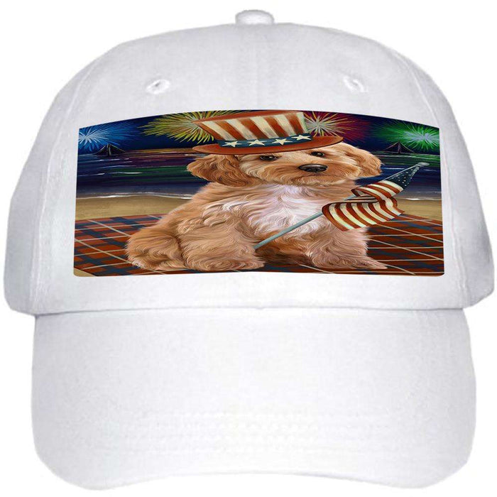 4th of July Independence Day Firework Cockapoo Dog Ball Hat Cap HAT60990
