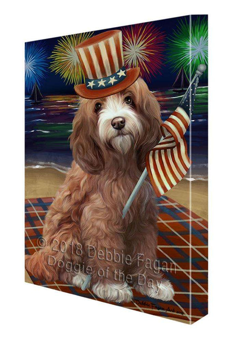 4th of July Independence Day Firework Cockapoo Dog Canvas Print Wall Art Décor CVS85508
