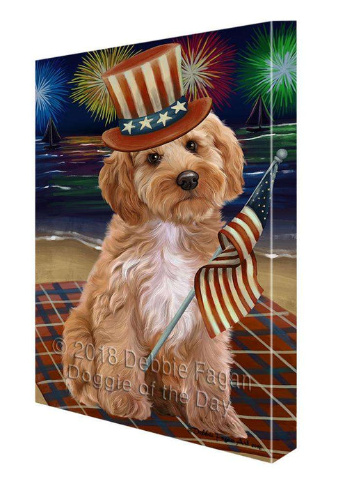 4th of July Independence Day Firework Cockapoo Dog Canvas Print Wall Art Décor CVS85526