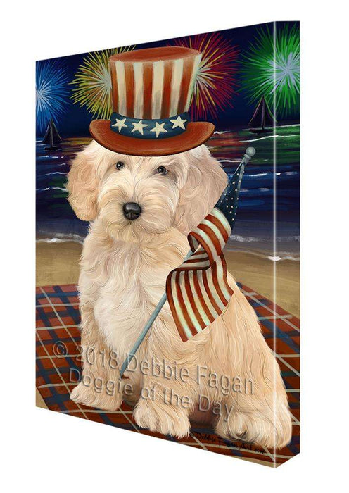 4th of July Independence Day Firework Cockapoo Dog Canvas Print Wall Art Décor CVS85553