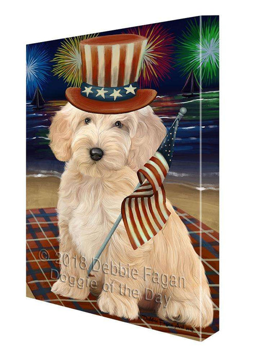 4th of July Independence Day Firework Cockapoo Dog Canvas Print Wall Art Décor CVS88595