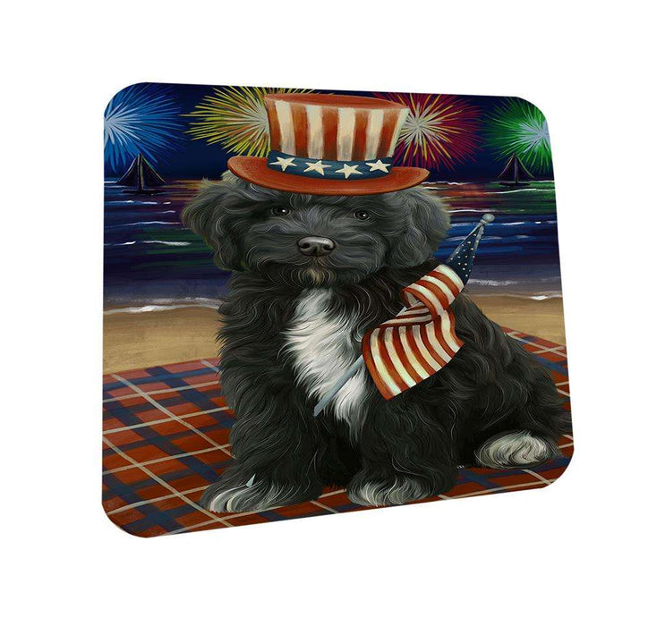 4th of July Independence Day Firework Cockapoo Dog Coasters Set of 4 CST51990