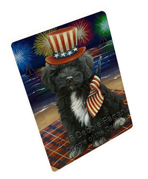 4th of July Independence Day Firework Cockapoo Dog Cutting Board C61356
