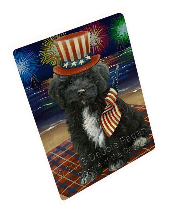 4th of July Independence Day Firework Cockapoo Dog Large Refrigerator / Dishwasher Magnet RMAG72684