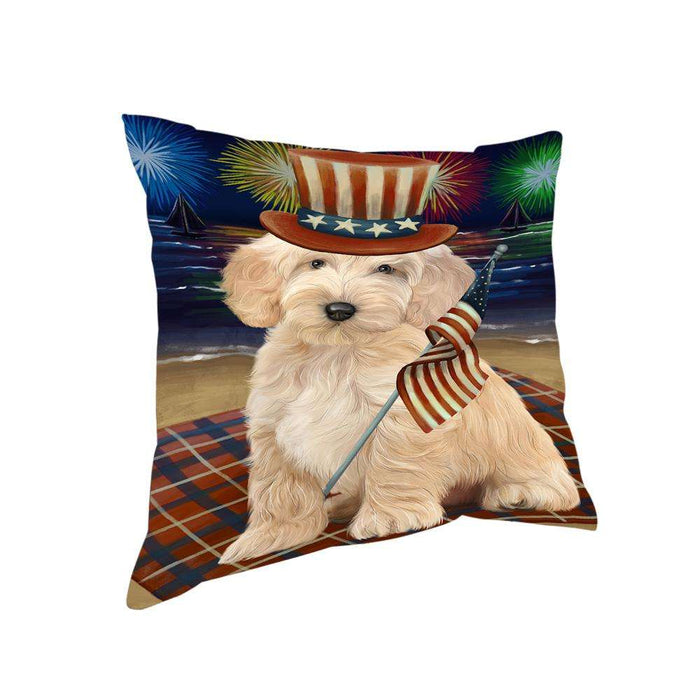 4th of July Independence Day Firework Cockapoo Dog Pillow PIL64492