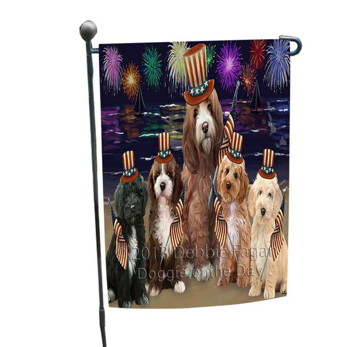 4th of July Independence Day Firework Cockapoos Dog Garden Flag GFLG52025