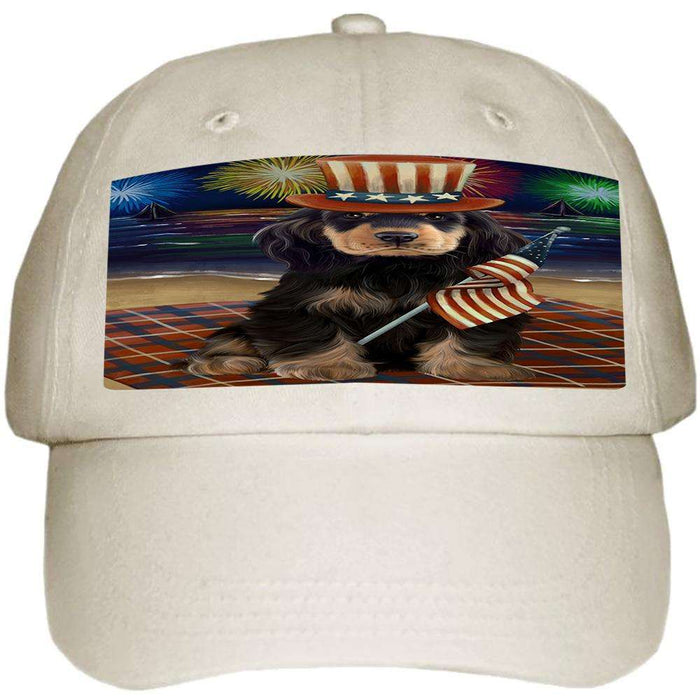 4th of July Independence Day Firework Cocker Spaniel Dog Ball Hat Cap HAT61008