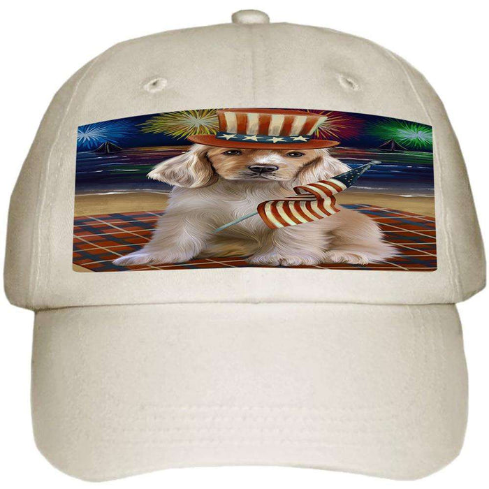 4th of July Independence Day Firework Cocker Spaniel Dog Ball Hat Cap HAT61014